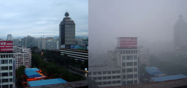 Sans et avec la pollution atmosphérique